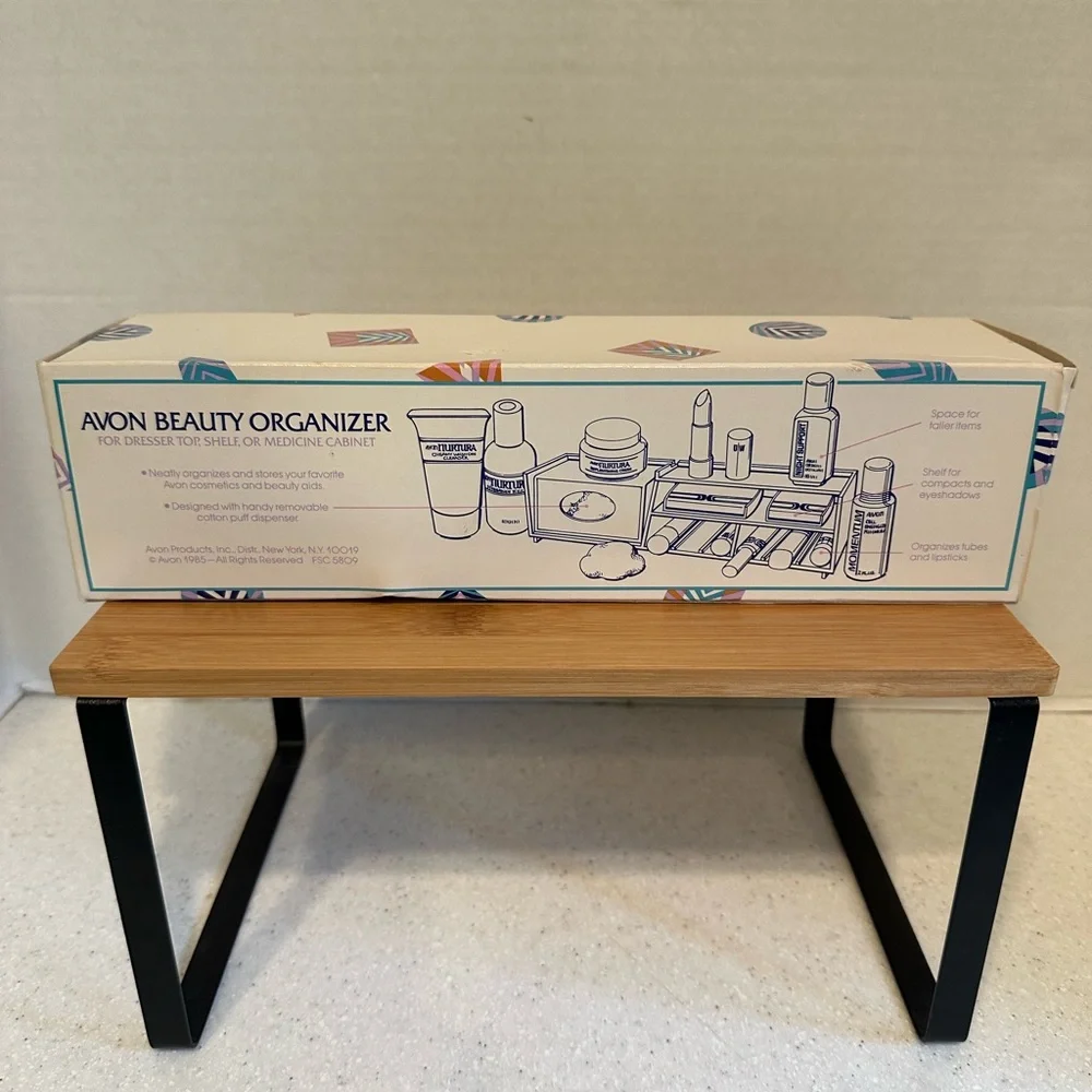 Vintage Avon Beauty Organizer White Bath Makeup Storage Unit Modern Design